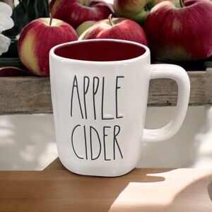 NWT RAE DUNN Large APPLE CIDER Mug Ceramic Harvest Fall White Wine Interior